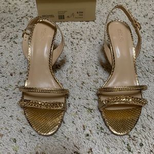 Michael Kors Jackie Metallic Embossed Leather